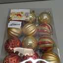 SHareconn 12ct 3.15 Inch Christmas Tree Balls Ornaments, Colored Shatterproof Plastic Decorative Baubles Decorations for Xmas Tree Decor Holiday Party Wedding Decoration (Red & Gold, 80mm)