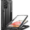 Clayco Xenon Case for Samsung Galaxy A53 5G Case, [Built-in Screen Protector] Full-Body Rugged Cover Compatible with Fingerprint Reader, 6.4 inch 2022 Release Black,Set of 3