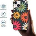 Compatible with iPhone 15 Plus Case, Daisy Flowers Cute Hippie Colorful Abstract Peace Sign iPhone Case Slim TPU Shockproof Protective Cover for Women Girls (Pattern-2)