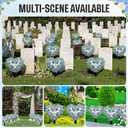 Frienda 2 Sets Artificial Cemetery Flowers Grave Stake Memorial Day Metal Gravesite Markers for Mom Dad, Outdoor Grave Spring Decorations(Heart,Blue,White)