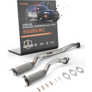 Exhaust Intermediate Pipe & Exhasut Front Flex Pipe - Compatible with 2013-2019 Ford Explorer Sport 3.5L EcoBoost V6, Police Interceptor Utility 3.5L & 16-19 Explorer Platinum(VK-5G203-BC)