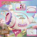 Outdoor Discovery Animal Caller for Kids Toddlers, Hunting Toys with 2 Modes & 30 Realistic Animal Sounds, Toys with 8" Horn and 5-Level Lights, Early Learning for Boys Girls (Pink)