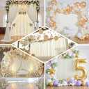 10ft×12ft Ivory Backdrop Curtain for Wedding Parties, 2 Panels Wrinkle Free Polyester Photo Backdrop Drapes Back Drop Cloth for Birthday Photography Background