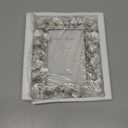 Cuspin 4x6 Silver Picture Frame, Vintage Silver Ornate Leaf Textured Hand-Crafted Resin with Glass Front Antique Photo Frame for Tabletop Display, Retro Design Home Decor