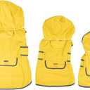 Wilderdog Dog Jacket Waterproof Raincoat with Breathable Interior, Removable Hood, Torso Strap, Secure Closures, Back Pocket and Two Hanging Loops, Foldable into Back Pocket, M