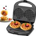 OSTBA Mini Waffle Maker 750W, Double 4-Inch Belgian Waffles Iron, Nonstick Plates, Compact Breakfast Appliance, Easy to Clean, Perfect for Kids & Family Breakfast (Small)