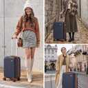 Kono Carry On Luggage 22x14x9 Airline Approved Suitcase, Navy, Carry-On 20-Inch