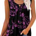 Casual Summer Shirts for Women Flowy Tunic Tops Fit and Flare Floral Blouses, Small