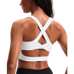 Sports Bras for Women Criss-Cross Back Padded Workout Tank Tops Medium Support Crop Tops for Women, Size 16