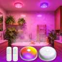 2-Pack LED Rechargeable Ceiling Lights Bulbs Inside Shower Bathroom Decor Lamp Magnetic Waterproof Mood Wall Lighting Wireless Ambient Closet Light with Remote Battery Operated Bath Stair Indoor