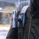 SOH Magnetic Backpack Shoulder Strap Mount for Phone, Quick Release 360 Rotation Hand Free VLOG/POV Bag Belt Clamp Mount, Backpack Phone Clip Holder for iPhone 17 Pro max/16/15 and Most Smartphones (BLACK&BLUE&RED)