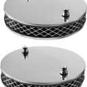 Pair of Chrome Pancake High Air Filters Airflow Plated Air Cleaner Element Compatible with 1/4" SU MG Midget Triumph Spitfire