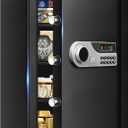 5.2 Cuft Large Fire Safes for Home, Security Safe Box Fireproof Waterproof with Digital Keypad, Key Lock and 3 Removable Shelves, Anti-Theft Fireproof Safe for Document Money Valuables