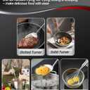 15PCS Cooking Utensils Set - 304 Stainless Steel Kitchen Utensils Set, Metal Cooking Tools & Serving Utensils, Potato Masher, Whisk, Turner, Serving Spoon, Fork, Tongs, Skimmer, Ladle, Dishwasher Safe