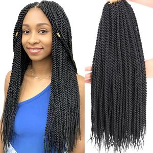 8 Packs Senegalese Twist Crochet Braids Hair for Black Women Havana Twist Crochet Hair Medium Twist Prelooped Synthetic Braiding Hair Extensions (18 Inch Offblack1B#)