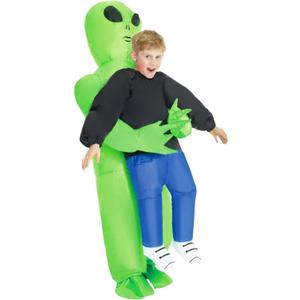 Morph Kids Inflatable Alien Costume, Blow Up Alien Outfit for Children, Halloween Costumes for Kids, One Size