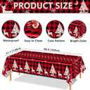 2 x 4 Pack Christmas Checkered Tablecloth Buffalo Plaid Snowflake Table Cover 51 X 86'' Disposable Rectangle Red and Black for Xmas Party Decor Winter Holiday