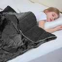 Aemicion Weighted Blanket for Adults (10lbs,48"x72",Dark Grey on Both Sides) Twin Size Sherpa Fleece Heavy Blanket for Sleeping Perfect for 80-110lbs,Machine Washable