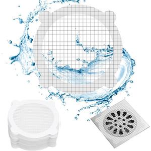 48Pack-Disposable Shower Drain Hair Catcher Mesh Stickers, Round 3.93Inc