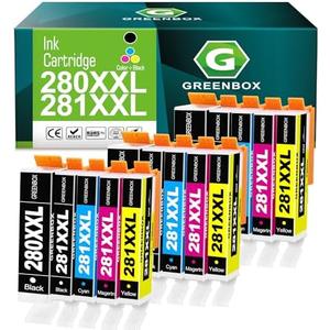 15-Pack PGI-280XXL/CLI-281XXL Ink Cartridges Replacement for Canon 280 281 XXL Ink Cartridges 280XL 281XL for TR8620a TR8620 TS702a TS9520 TS9521C TR8520 TS6220 TS6320 TS8220 Printer