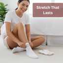 Mini Crew Socks for Women 4-Pack Cushioned Bottom Retro Striped Socks vintage sock (White, M)