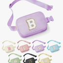 Birthday Gifts for Women - 30th 40th 50th 60th 70th Birthday Gifts for Mom Daughter Her Friend Sister Girlfriend, Personalized Gifts Christmas Gifts, Initial Belt Bag Crossbody Bags, Purple B