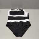 Herseas Women 2 Piece High Waisted Bikini Sets Colorblock Sporty Swimsuits Wide Straps Bathing Suit 2026 Summer Swimwear (Medium, Black)