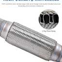 Flex Pipe,Heavy Duty Exhaust Flex Pipe,Car Accessories Stainless Steel Flexible Exhaust Pipes,Universal Muffler Tube Automotive Replacement,Suitable for Most Cars,Trucks (2.5"x8"/12")