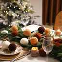 16 Pcs 2.36 Inches Neutral Christmas Balls Ornaments Rustic Boho Brown White Hanging Balls Ornaments Modern Farmhouse Christmas Decor for Xmas Tree Bowl Basket Vase Fillers