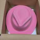 Haysandy 24 Pieces Western Cowboy Hat Set, Felt Cowboy Themed Party Hats with Paisley Bandanas for Kids Costume Party(Brown, Pink, Red), 13 X 11.8 X 3 Inches , 22 X 22 Inches