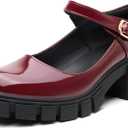 NEWBELLA Women's Mary Jane Shoes Platform Low Heel Chunky Heels Ankle Strap Round Toe Dressy Pumps Oxford Style