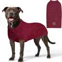 KYEESE Dog Sweater for Large Dogs with Leash Hole Warm Pullover with Reflective Yarn Male Thick Stretchy Knitwear Winter Soft Pet Coat boy for Cold Weather Comfy Dog Sweaters, Dark Red, XX-Large (XXL (55-75lbs))