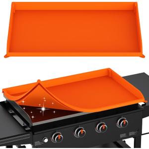 Silicone Griddle Cover for Blackstone - Full Protection Waterproof Griddle Top Cover All Year Round Protective Mat for Black Stone Accessories (36" Orange)