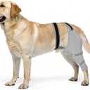 Dog Rear Leg Sleeve to Stop Licking, Hind Leg Protector After TPLO Recovery, ACL Surgery, Wounds or Skin Issues, Soft Breathable Comfortable Cover for Large Medium Small Dogs, XL,Left, Light Grey
