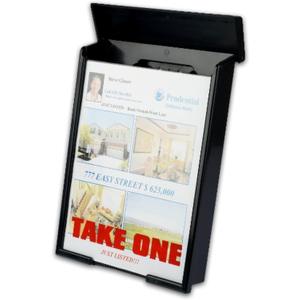 Black Snap Shut Brochure Box Flyer Holder Real Estate Realtor Supplies