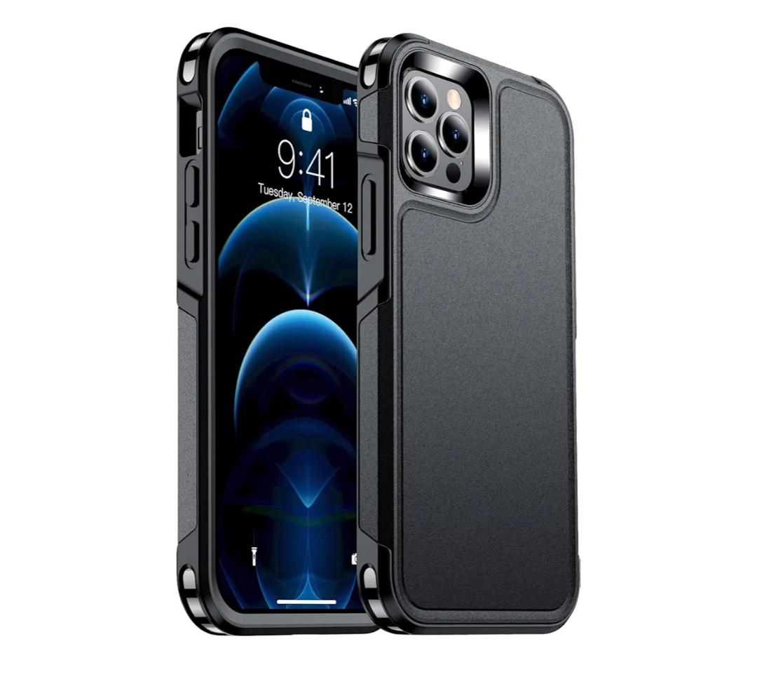 Red2Fire for iPhone 12 Pro Max Case [Military Grade Drop Protection] Non-Slip Heavy Duty Full-Body Shockproof Protection Phone Case for iPhone 12 Pro Max 6.7 inch Black