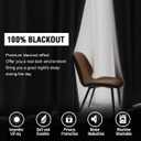 H.VERSAILTEX 100% Blackout Curtains for Bedroom with Black Liner Full Room Darkening Curtains 54 Inch Long Thermal Insulated Back Tab/Rod Pocket Window Drapes for Living Room, 2 Panels, Pumice Stone