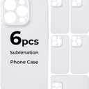 HTVRONT 6Pack Sublimation Phone Case Blanks Bulk Compatible with iPhone15Pro Max, Hard Sublimation Customize Phone Case - Glossy Sublimation Blanks Custom Phone Cover - Cell Phone Coated Basic Cases