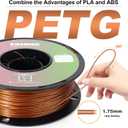 PETG Filament 1.75mm Metallic Red Copper, Powerful 3D Printer Filament - 1kg, High Rigidity & Toughness