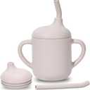 Silicone Baby Sippy Cups, Shatterproof Silicone Straw Cup, Sippy Cups for Toddlers 1-3, Open Cup for Baby, 6+ Months