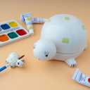 Turtle Design Ceramic Paint Palette with Water Bowl Brush Holder & Reusable Environmental Friendly Tray for Ceramic for Workspace Decor and Outdoor Sketching Gifts for Painting Lovers