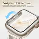 Stainless Steel Magnetic Band and Case Compatible with Apple Watch Bands Women Men 40mm 44mm 41mm 45mm 42mm 46mm, Mesh Loop Metal Band Screen Protector Cover for iWatch Series 11/SE3/10/9/8/7/6/5/4