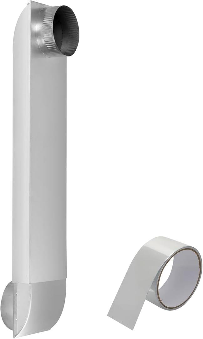 Periscope Dryer Vent, 4" Adjustable Dryer Vent Connector Kit, 304 Stainless Steel Telescoping Dryer Vent Pipe, 21"-38" Extension, Slim Flat Exhaust Duct Hose for Tight Space, Replacement Vents