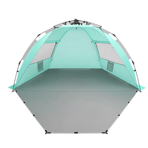 X-Large 4 person UV Beach Tent with 6 Sand Pockets, Pink
