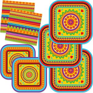 CC HOME 88PCS Mexican Fiesta Birthday Paper Plates Napkins Mexico Cactus Colorful Disposable Tableware Set Party Supplies Cinco De Mayo Theme Dinnerware Sets Serves 24 Guests CC HOME 88PCS Mexican Fiesta Birthday Paper Plates Napkins Mexico Cactus Colorful Disposable Tableware Set Party Supplies Cinco De Mayo Theme Dinnerware Sets Serves 24 Guests