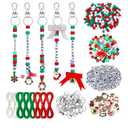 AUGSUN 713Pcs Christmas Bead Keychain Making Kit Xmas Keychain Craft
DIY Bead Keychain Craft, Red Green White Clay Beads, Xmas Jewelry Charms, Christmas Holiday Gifts Party Favors