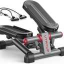 UTRYUP Mini Stepper for Home Exercise, Compact Hydraulic Stair Stepper with Resistance Bands, Quiet Fitness Machine with LCD Monitor, 300 lbs Weight Capacity