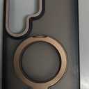 360Spin Magnetic Stand with Silicone Strap for Samsung Galaxy S25 Ultra Case[Fit for MagSafe], Mil-Grade Shockproof Translucent S25 Ultra Phone Case with Kickstand Rotatable (Desert Gold)