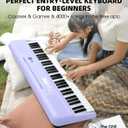 The ONE Smart Keyboard COLOR 61 Lighted Keys Piano Keyboard, Electric Piano for Beginners with 256 Tones, 64 Polyphony, Built-in LED Lights & Apps, Supports USB MIDI/Headphones (Purple), 35.12 inches x 11.73 inches x 3.37 inches