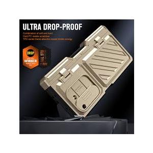 Case for Samsung Galaxy Z Fold 5, Heavy Duty Hinge Protection S Pen Holder Rugged Shockproof Full Protective Phone Cover, Build-in Camera Protection and Kicstand (Gold)